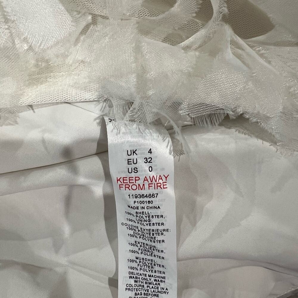 NWT ASOS EDITION Cream Textured Sequin Mesh Longline Jacket Size 0 - Picture 10 of 11